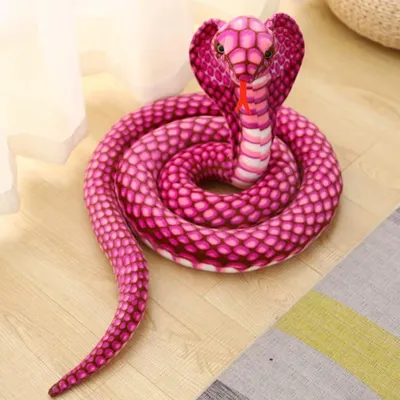 Produktbild von Kobra Schlange Kuscheltier XXL - 170 cm Plüschtier Rosa Pink Stofftier