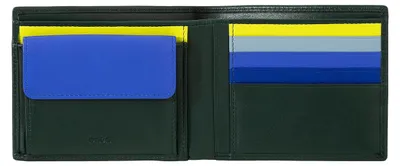 Produktbild von Bunte Herrenbrieftasche RFID aus Nappaleder mit Münzfach und Kartensteckfächer Mangrove