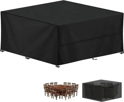 Produktbild von Famanu Gartenmöbelabdeckung - 420D Oxford Abdeckung für Gartenmöbel - Wasserfeste Gartenmöbelhüllen - Quadratische Tischdecke - 300x300x100cm