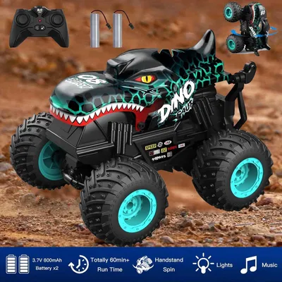 Produktbild von Ferngesteuert Auto RC Monster Truck Dinosaurier Spielzeug mit 2 Akkus für Kinder