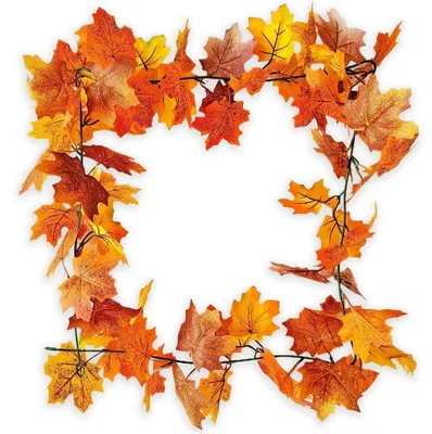 Immagine prodotto di Ghirlanda autunnale con foglie di acero artificiali, lunghezza 1,6 metri, ideale per decorazioni di Halloween e del Ringraziamento