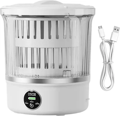 Produktbild von Tragbare Mini Waschmaschine 13L, 6000mAh Akku, Waschen & Schleudern, USB-C Akku