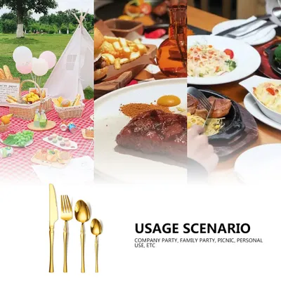 Zdjęcie produktu dla 24-osobowy zestaw słuchawkowy Edelstahl Besteck Set Gabeln Messer L?ffel Silberbesteck Set for 4 Personen Spiegelpoliert Geschirr Set for Zuhause K��che and Restaurant