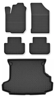 Produktbild von Gummimatten + Kofferraumwanne für Nissan X-Trail I T30 2001-2007 – Schwarz, Semi-Universal, angepasst – Wielganizator Semi-Universal