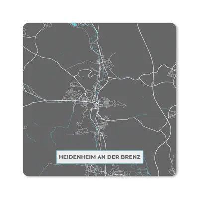 Produktbild von MuchoWow® Mauspad Mousepad Karte - Stadtplan - Heidenheim an der Brenz - Deutschland - Blau 20x20 cm - Mousepads - Maus Mat - Pad - Mausunterlage - Desk Mat - Bureauartikeln