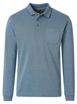 Produktbild von REDMOND Casual Herren Poloshirt Langarm Regular Hellblau XL