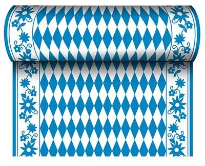 Produktbild von Papstar Tischläufer aus Airlaid, stoffähnlich 24 m x 40 cm "Bayrisch Blau", 6 Rollen