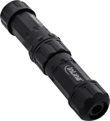 Image de Connecteur de câble d'alimentation InLine®, IP68, 3 pôles, fiche/prise, M20, noir