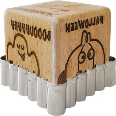 Produktbild von Keksstempel aus Holz 5 Motive + Ausstecher - Halloween - Scrapcooking