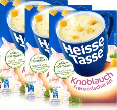 Produktbild von Heisse Tasse Knoblauch Französische Art mit Croûtons 3 Beutel á 17,9g (3er Pack)