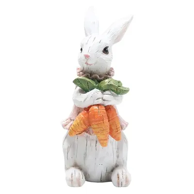 Produktbild von osterhase mit karotte – niedliche resin-figur für ostern, ideal als tischdeko und frühlingshafte dekoration