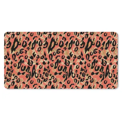 Produktbild von MuchoWow® Mauspad Mousepad Pantherdruck - Rosa - Gold 60x30 cm - Mousepads - Maus Mat - Pad - Mausunterlage - Nachhaltig