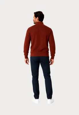 Zdjęcie produktu dla CASAMODA Bluza męska z dzianiny Troyer Zipper Regular Bawełna Orange M, Obraz wygenerowany przez AI