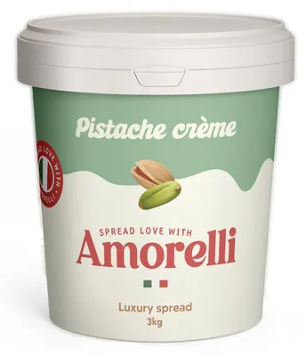 Obrázek produktu pro Amorelli Pistache Cream 35% tuku, XL balení 3000g - Jemný pistáciový krém, krémový a aromatický