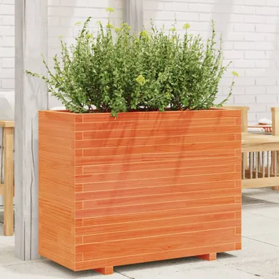 Produktbild von Design Pflanzkübel Wachsbraun 90x40x72 cm Massivholz Kiefer, Gabionen 2024 Neu