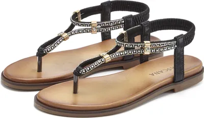 Produktbild von LASCANA Zehentrenner Sandale, Sommerschuh, offener Schuh, schwarz Größe 37
