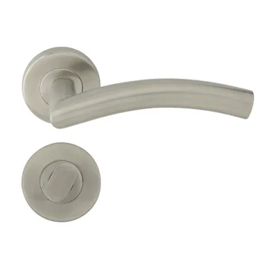 Produktbild von DOMINO Türgriff Drückergarnitur WC-Bad Set | Tür-klinke für Zimmertür, Bürotür, Kellertür & Innentür | Türbeschläge aus Edelstahl | INOX |PRADO-R INOX