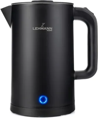Produktbild von LEHMANN Wasserkocher Edelstahl 1,7 L 2200 W, Doppelwand‑Design, BPA‑frei, Abschaltautomatik & Überhitzungsschutz