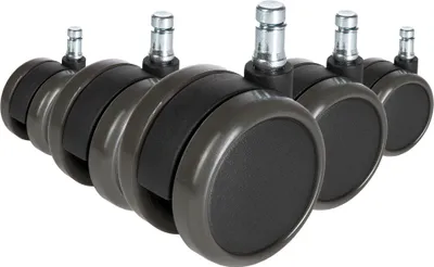 Produktbild von hjh OFFICE Stuhlrollen 5x ROLO FREE 11mm/65mm Ersatz Rollen Bürostuhl für Parkett, Laminat, Fliesen oder Steinboden