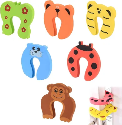 Imagen del producto de Parachoques para puerta de espuma, protectores para los dedos, juego de 6 unidades, fijador para puerta, para mayor seguridad infantil