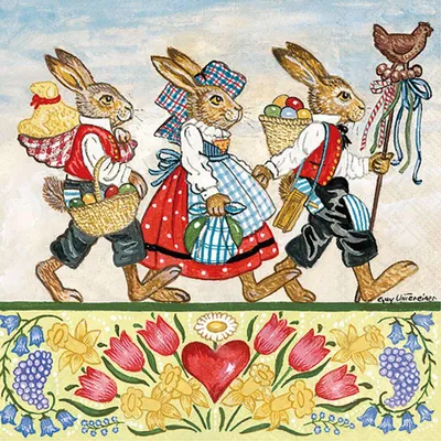 Produktbild von Servietten 33x33 cm - Three rabbits