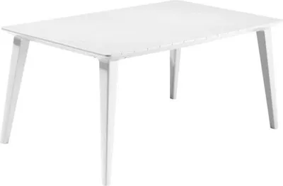 Image de Allibert Lima Table Blanc - résistant aux intempéries, table à manger de jardin, Outdoor