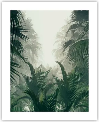 Produktbild von Poster - Poster ohne Rahmen - Dschungel Blätter Palmen - 40x50 cm - Wand Bild - Wanddeko - Wandbilder - Kunstposter - Wandposter - Bilder - Kunstdruck - Wanddekoration - Wandbild - P2XPA40x50-4504