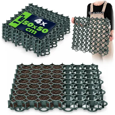 Zdjęcie produktu dla KADAX Kratka Trawnikowa Parkingowa Podjazd 50x50cm 4szt.