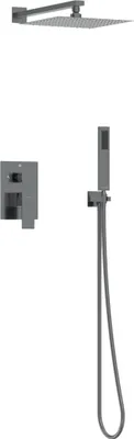 Produktbild von Balneo Duschsystem mit Regendusche anthrazit Edelstahl | Duscharmatur mit Handbrause CASCADE GUN METAL
