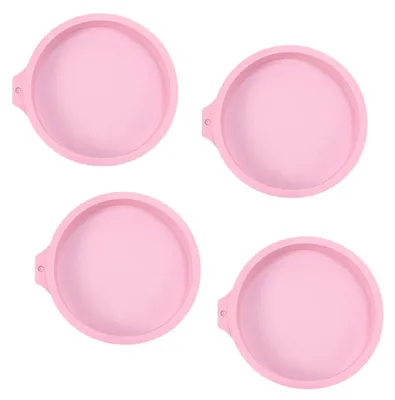 Productafbeelding van Siliconen bakvormen, set van 4, rond, 15,5 cm, antiaanbaklaag, voor cakes en taarten
