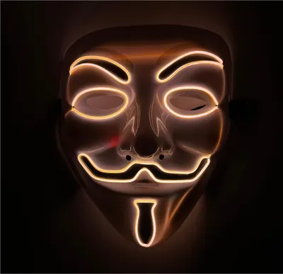 Obrázek produktu pro Vendetta LED strašidelná maska červená - jako z Očisty, ovladatelná, obličej svítí, na Halloween, karneval a maškarní pro muže a ženy