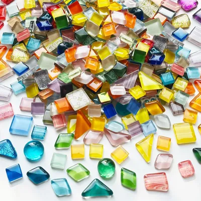 Produktbild von Omgoods – 1000 g bunte Mosaiksteine für kreatives Basteln – Sortiertes Sortiment