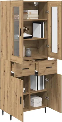 Obrázok produktu pre vidaXL Vysoká doska so zásuvkami 2 ks Artisan dub materiál na báze dreva
