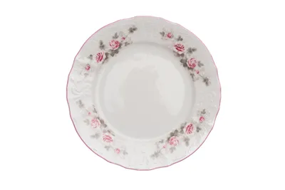 Zdjęcie produktu dla Talerz deserowy Thun 1794, czeska porcelana, Bernadotte, 19 cm, różowy, różowe paski, Thun