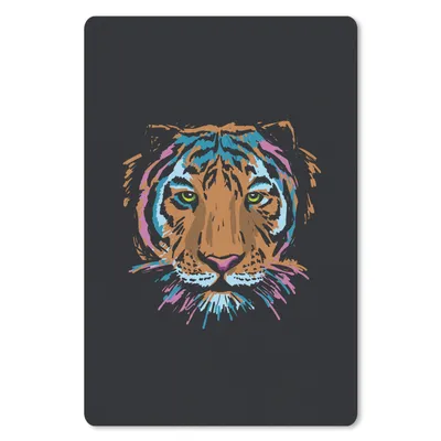 Produktbild von MuchoWow® Mauspad Mousepad Tiger - Malerei - Schwarz 18x27 cm - Mousepads - Maus Mat - Pad - Mausunterlage