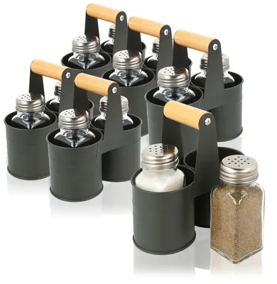Produktbild von com-four® 18-teiliges Gewürzstreuer Set aus Glas, Salz und Pfeffer
