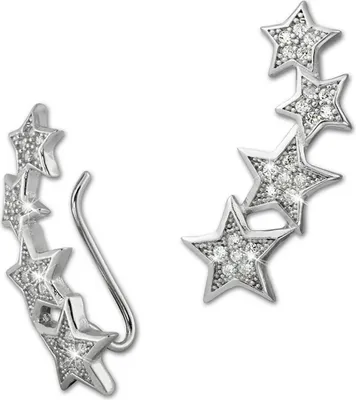 Produktbild von SilberDream Ohrringe Ear Cuff Sterne Zirkonia weiß Ohrklemmen 925 Silber D2GSO411W
