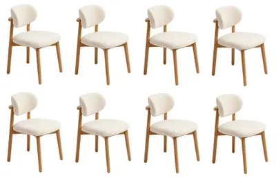 Produktbild von Weiß-braunes Stuhlset  Stuhl für Esszimmer und Küche  Esszimmermöbel