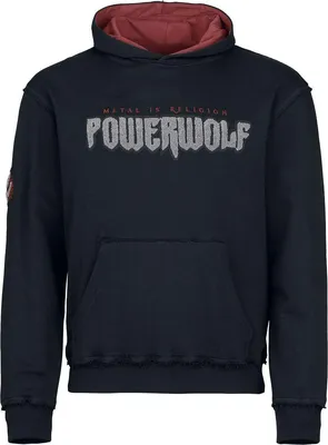 Produktbild von Powerwolf Kapuzenpullover Herren Logo schwarz/dunkelrot S