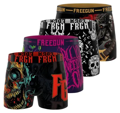 Productafbeelding van FREEGUN Boxershorts voor heren, sportondergoed, 4-pack, rood, maat S (B06A)