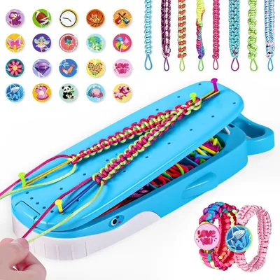 Produktbild von Freundschaftsarmbänder Selber Machen Set für Mädchen 6-12 Jahre | 16 Armbänder | Wal-Aufbewahrungsbox | DIY Basteln
