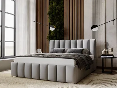 Produktbild von GrainGold Polsterbett Neos 160x200 cm - Bett 160x200, Polsterbett mit Bettkasten & Lattenrost - Grau (Amor Velvet  4318)