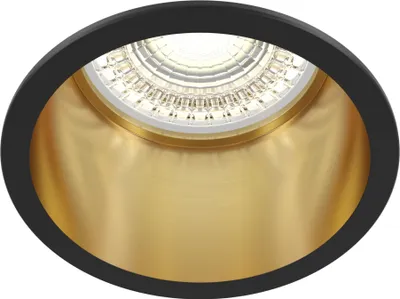 Produktbild von Maytoni Moderne Einbauleuchte Reif 1xGU10 excl. in Schwarz mit Gold aus Aluminium 12 W für Küche, Schlafzimmer, Wohnzimmer, Esszimmer, Lobby