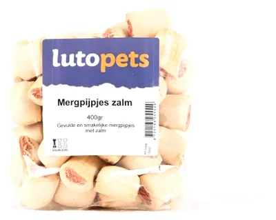 Produktbild von Lutopets Markknochen Lachs – 400 g – Gefüllte Hundekekse