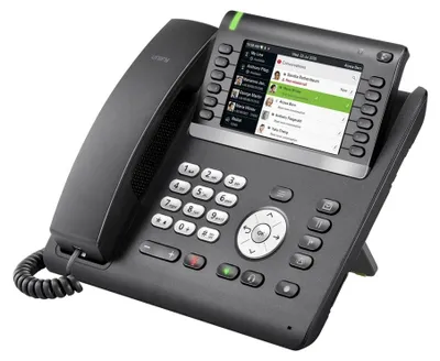 Produktbild von Unify OpenScape CP700X, IP-Telefon, Schwarz, Kabelgebundenes Mobilteil, Tisch/Wand, 1000 Eintragungen, TFT