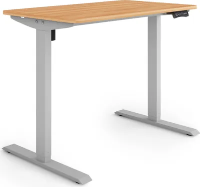 Produktbild von ESMART Germany ETX-121GM 100 x 60 cm Ahorn-Nachbildung Ergonomischer Steh-Sitz-Schreibtisch Stufenlos elektrisch höhenverstellbar 73,5 - 123,5 cm 3x Memory Aktivitätserinnerung Soft-Start/Stopp Schnelle Montage