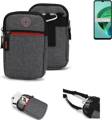 Produktbild von K-S-Trade Holster Gürteltasche kompatibel mit Xiaomi Redmi 10 5G Handy Tasche Schutz Hülle grau Zusatzfächer 1x