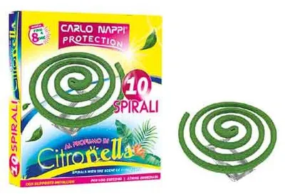 Zdjęcie produktu dla SPIRALE O ZAPACHU CYTRONELI Opakowanie 10 sztuk