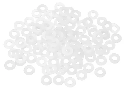 Productafbeelding van 155 kunststof ringen M5x8x1 mm, ronde ringen, platte nylon afdichtringen, set ringen voor schroeven, bouten, moeren, schroefdraadstangen, handgrepen, wit