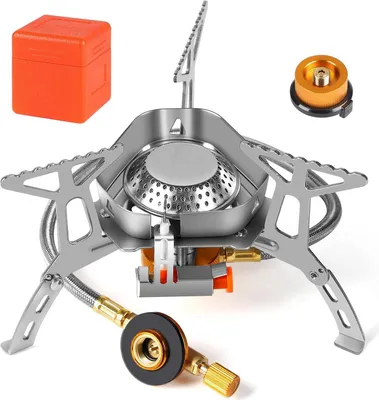 Obrázok produktu pre SWAWIS 3500W/6800W kempingový varič s piezoelektrickým zapaľovaním Skladací plynový varič Plynový horák Kempingový varič s adaptérom, varič na turistiku Piknik
